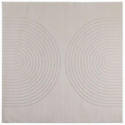 Områdetæpper Firkantet GALATI Creme 120 x 120 cm Polyester