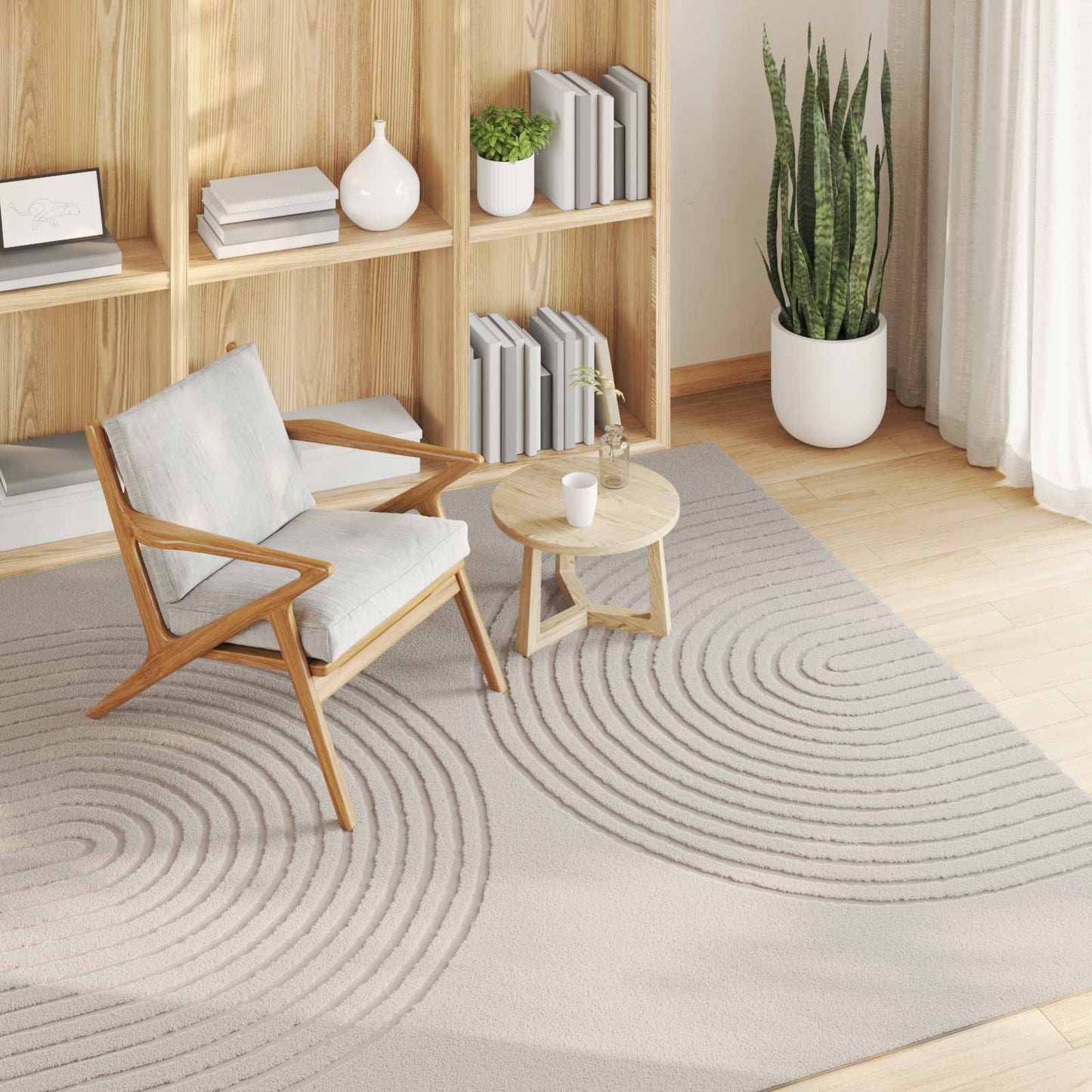 Områdetæpper Firkantet GALATI Creme 200 x 200 cm Polyester