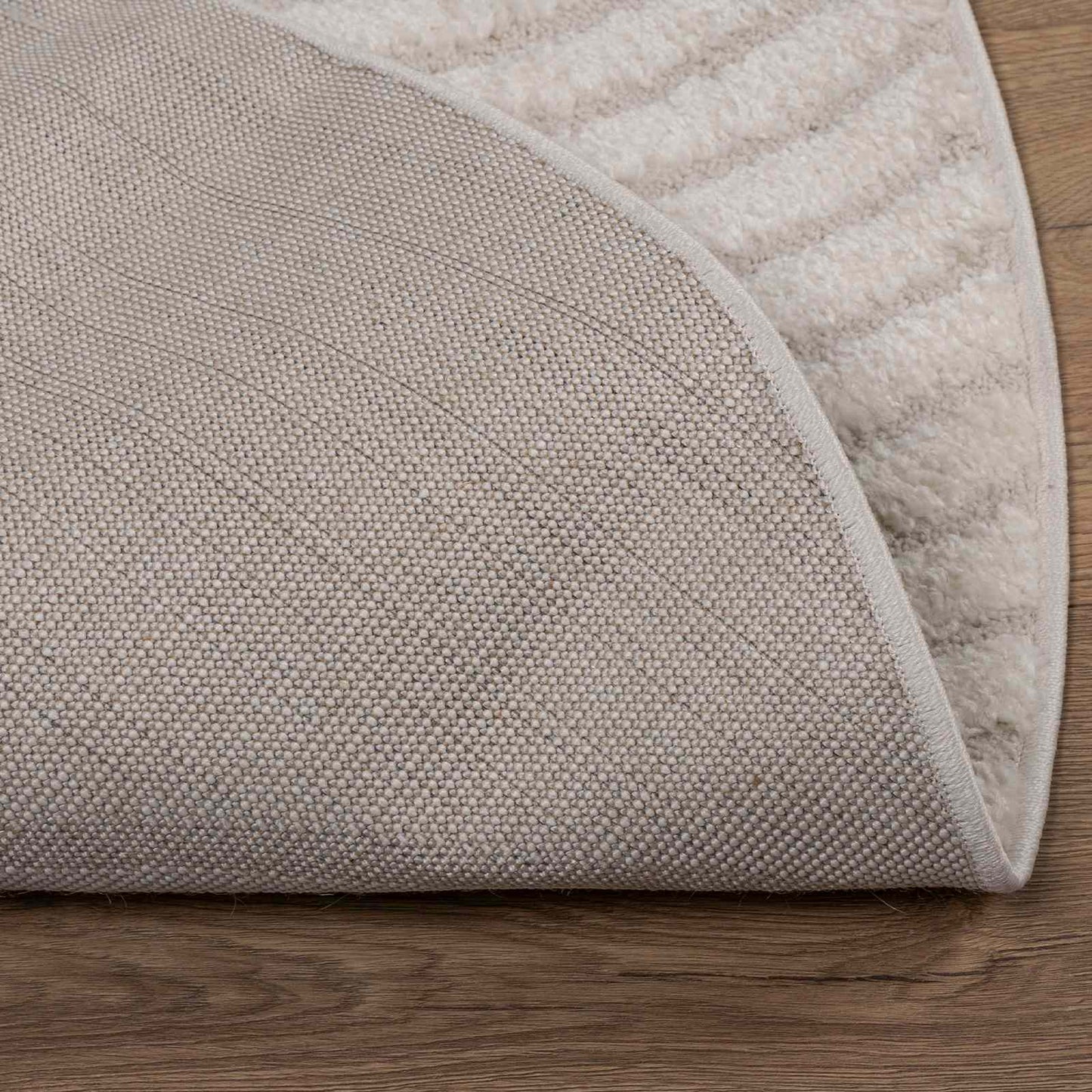 Områdetæpper Rund GALATI Creme Ø 160 CM Polyester