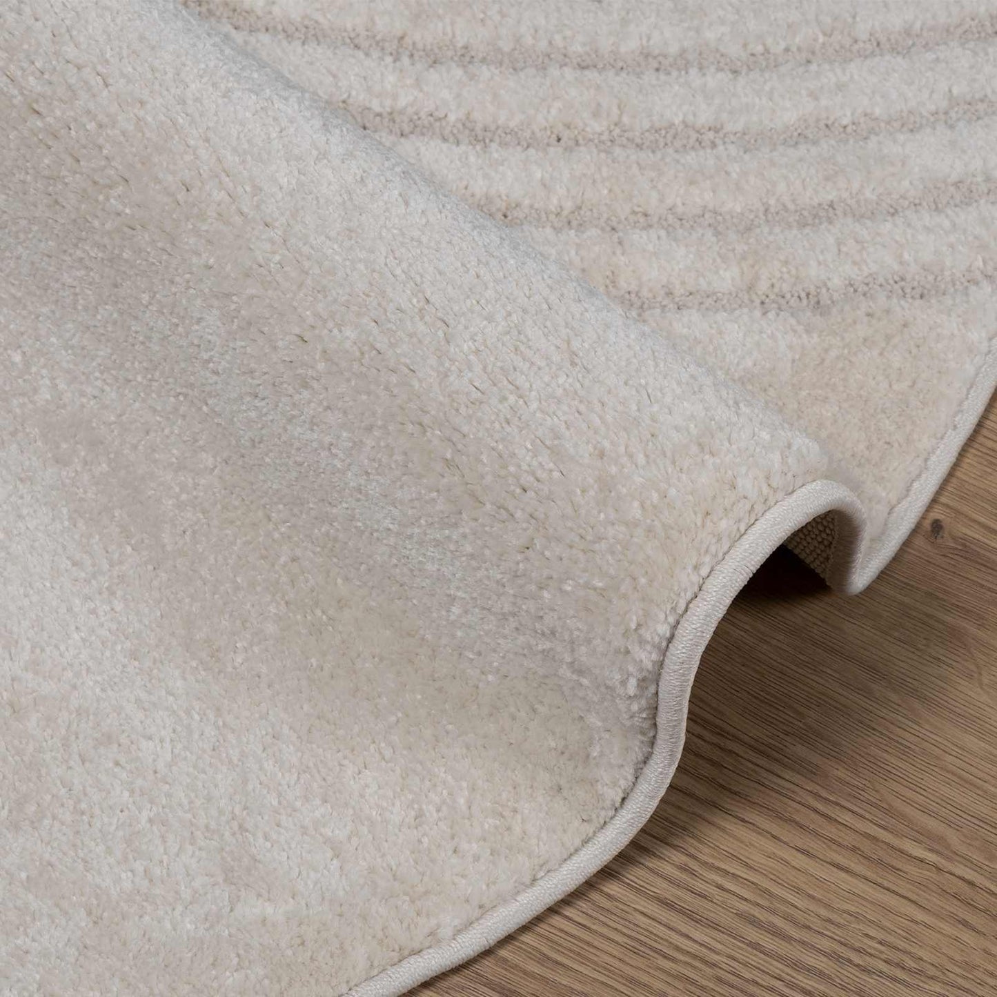 Områdetæpper Rund GALATI Creme Ø 160 CM Polyester