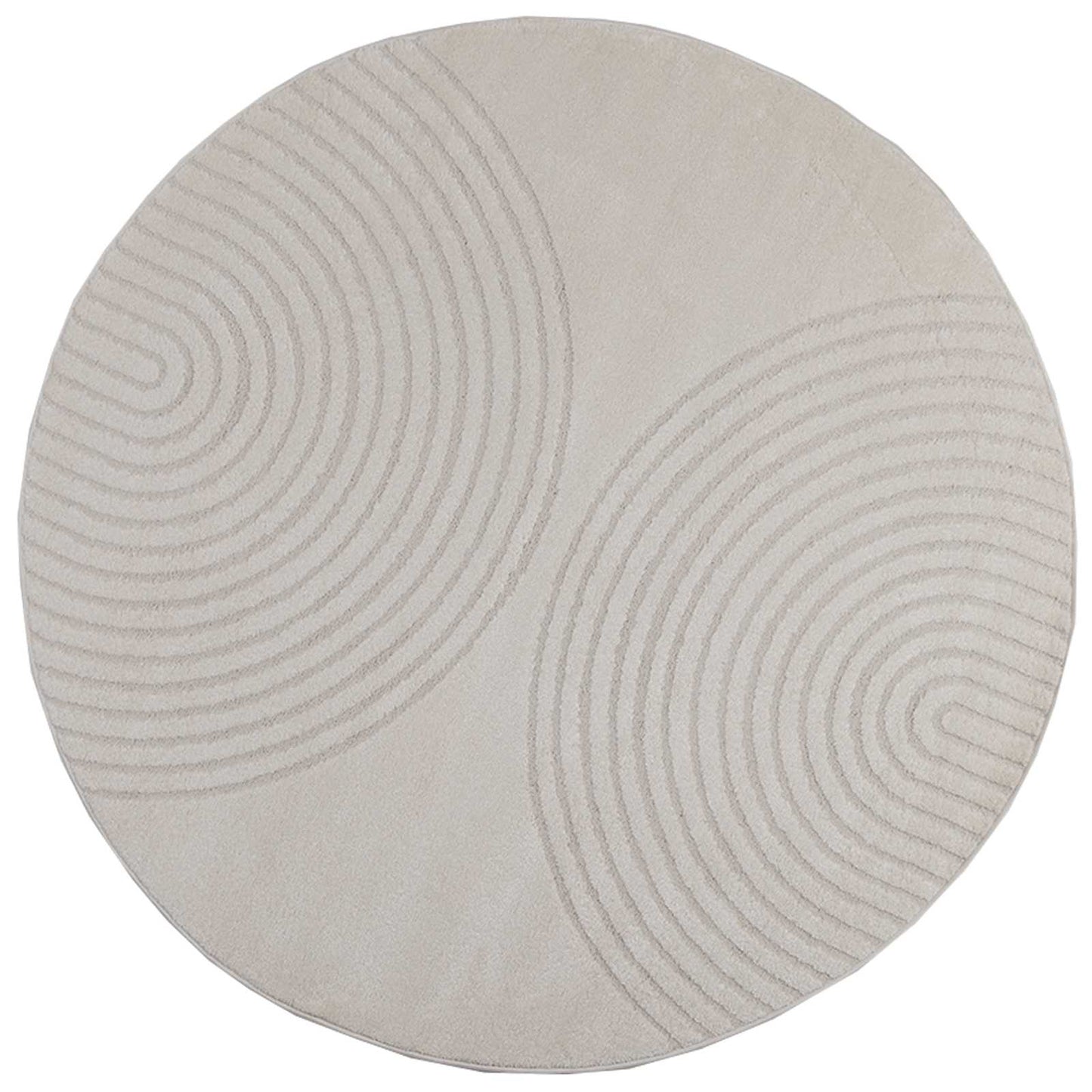 Områdetæpper Rund GALATI Creme Ø 160 CM Polyester