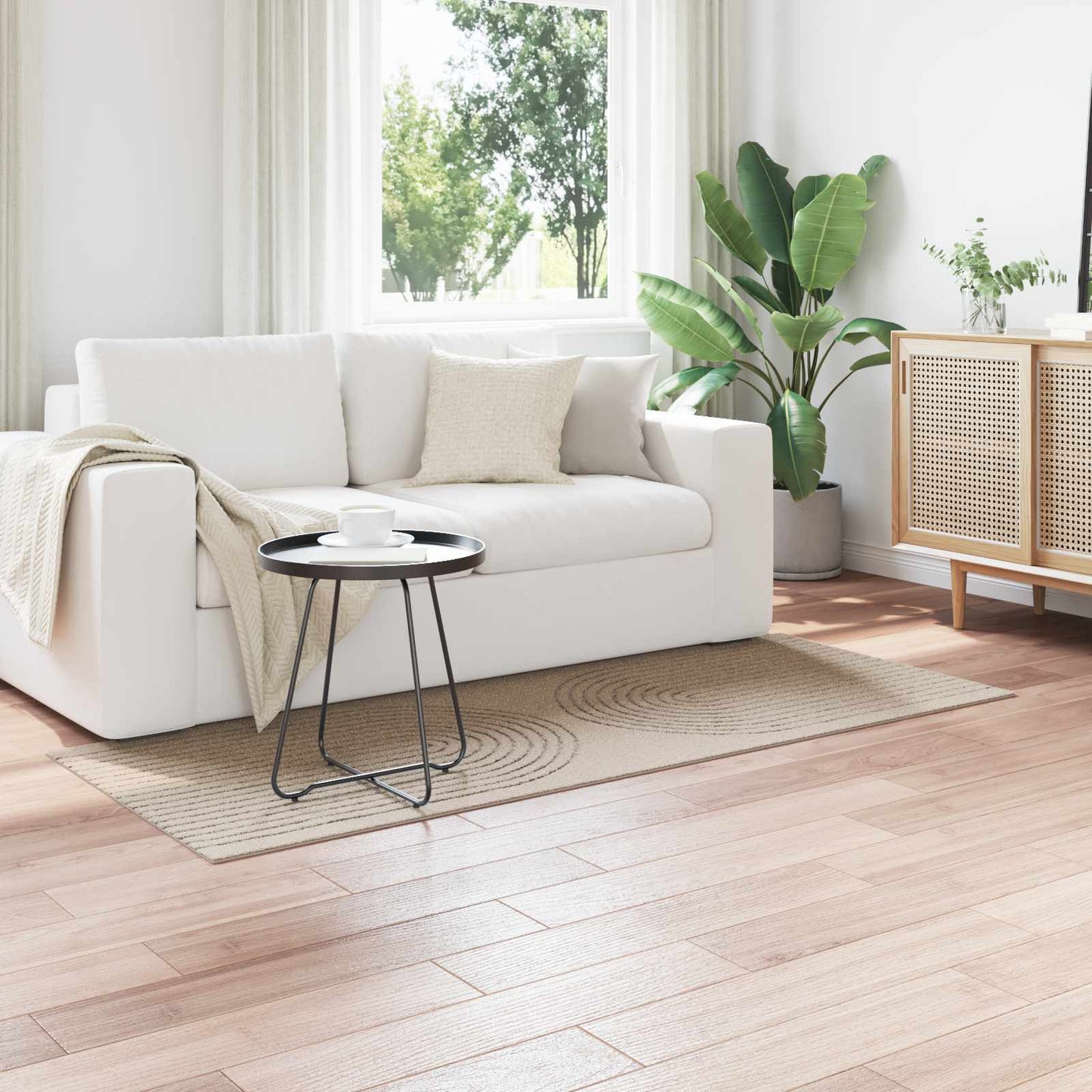 Områdetæpper Rektangulær GALATI Beige 150 x 80 cm Polyester