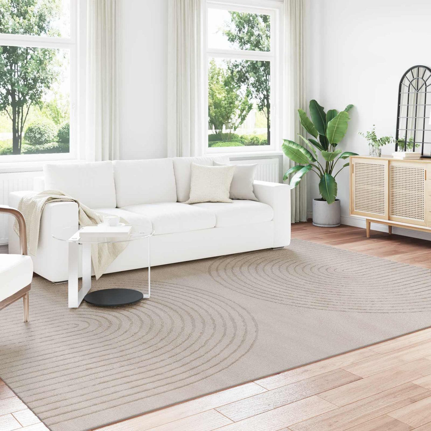 Områdetæpper Rektangulær GALATI Beige 280 x 200 cm Polyester