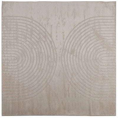 Områdetæpper Firkantet GALATI Beige 120 x 120 cm Polyester