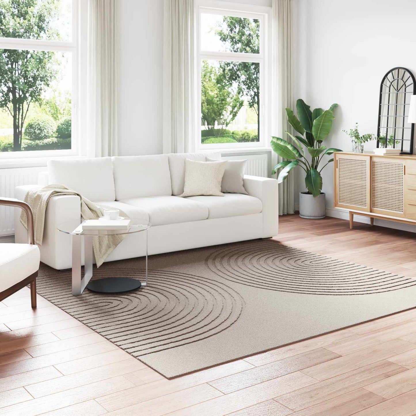 Områdetæpper Firkantet GALATI Beige 240 x 240 cm Polyester