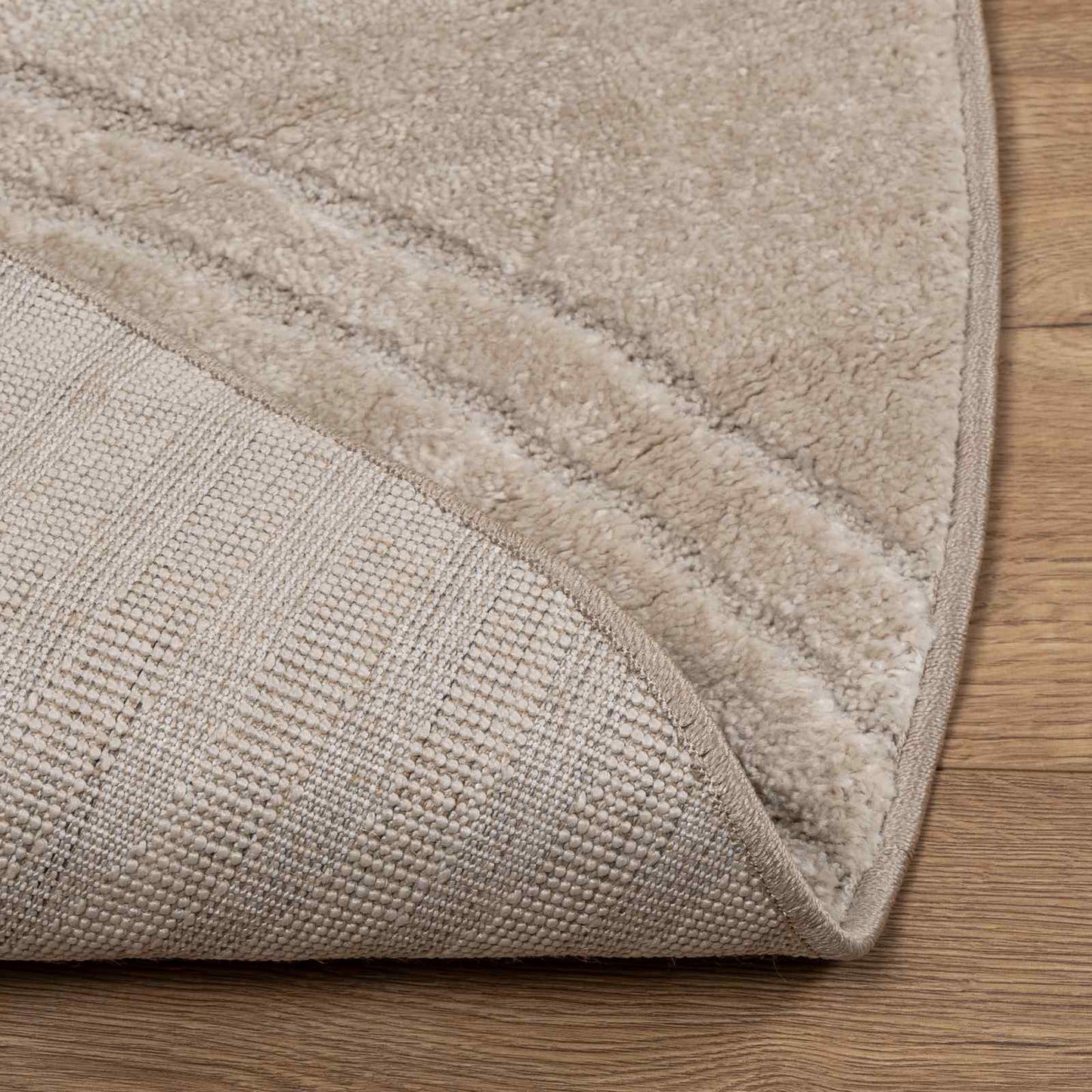 Områdetæpper Rund GALATI Beige Ø 120 CM Polyester