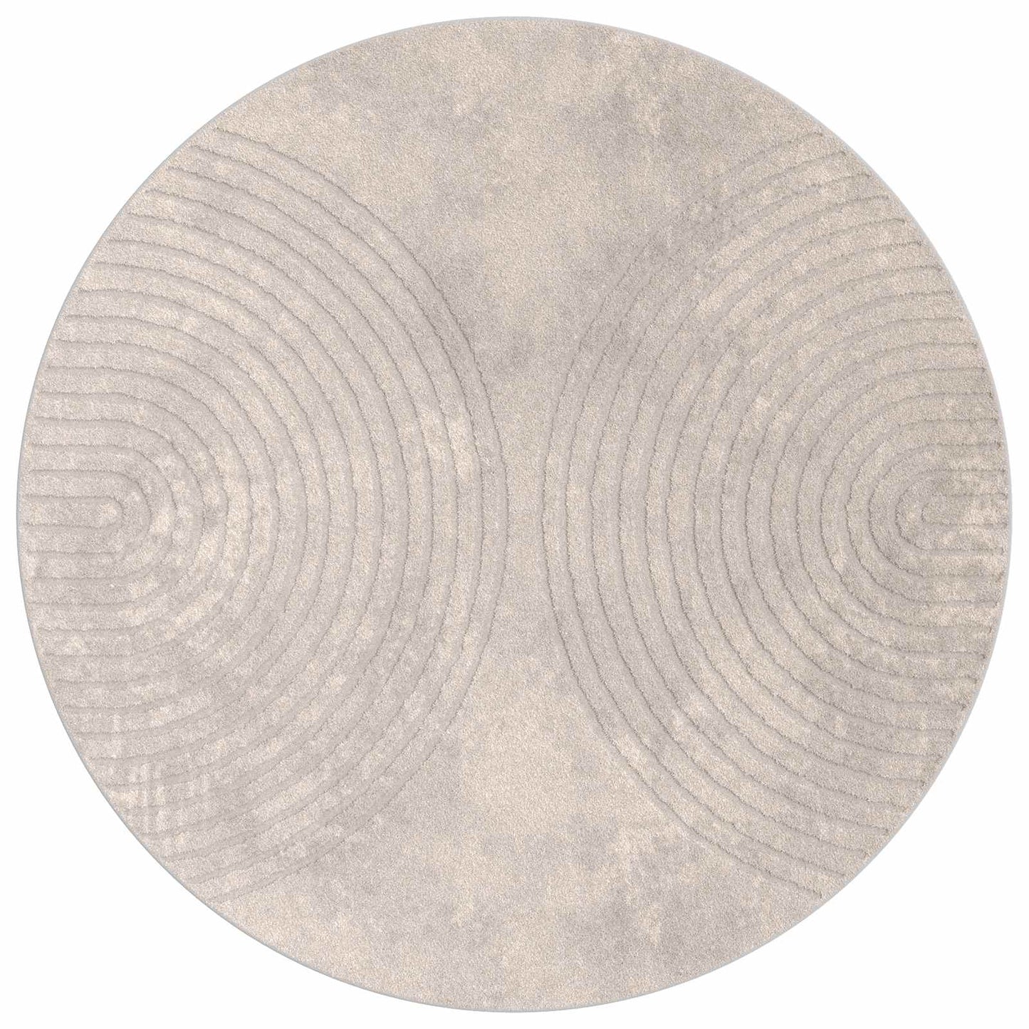 Områdetæpper Rund GALATI Beige Ø 200 CM Polyester