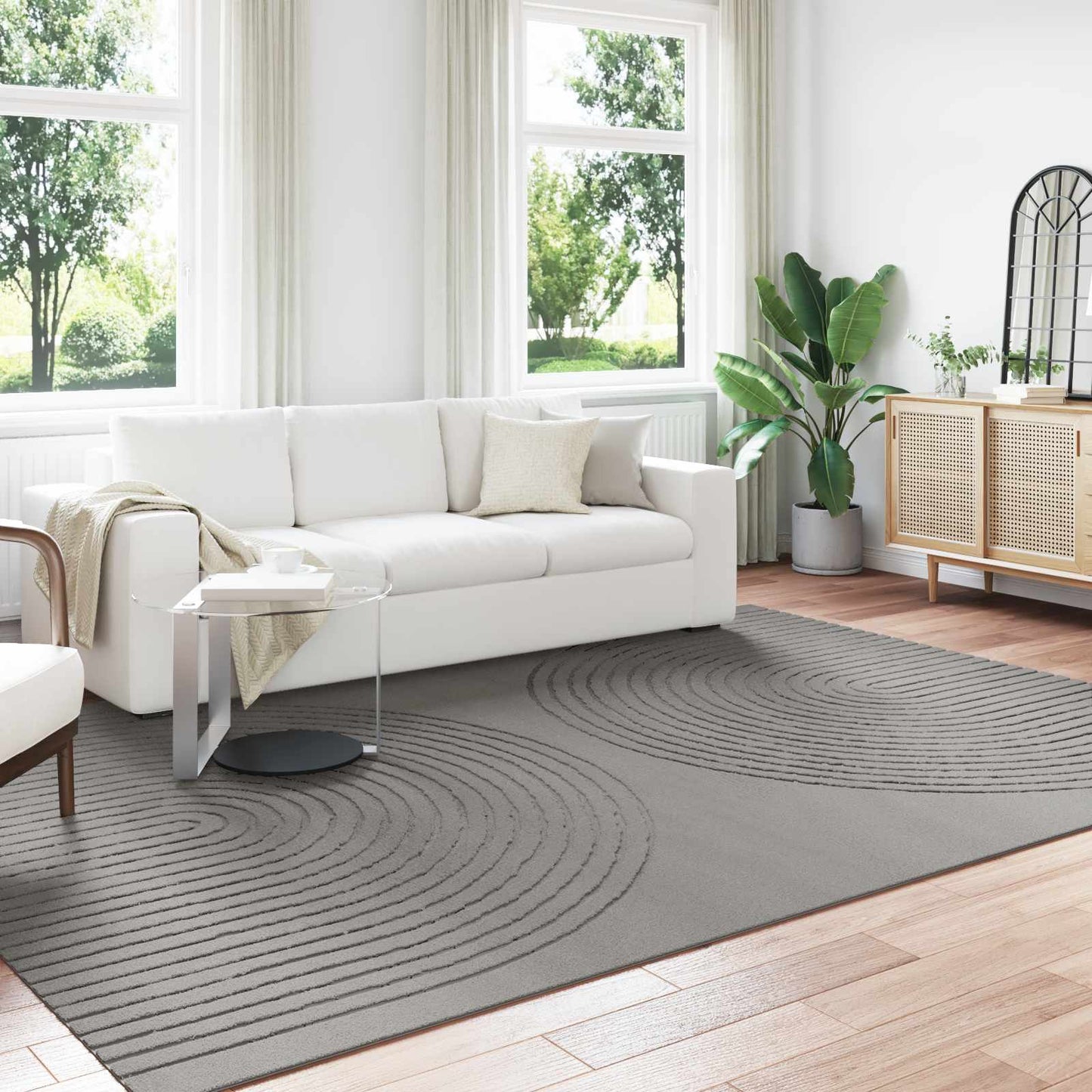 Områdetæpper Rektangulær GALATI Grå 280 x 200 cm Polyester
