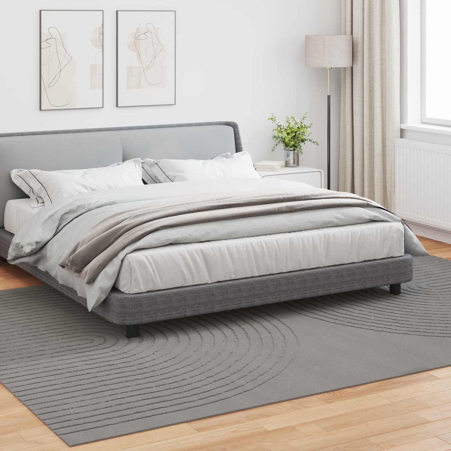 Områdetæpper Rektangulær GALATI Grå 340 x 240 cm Polyester