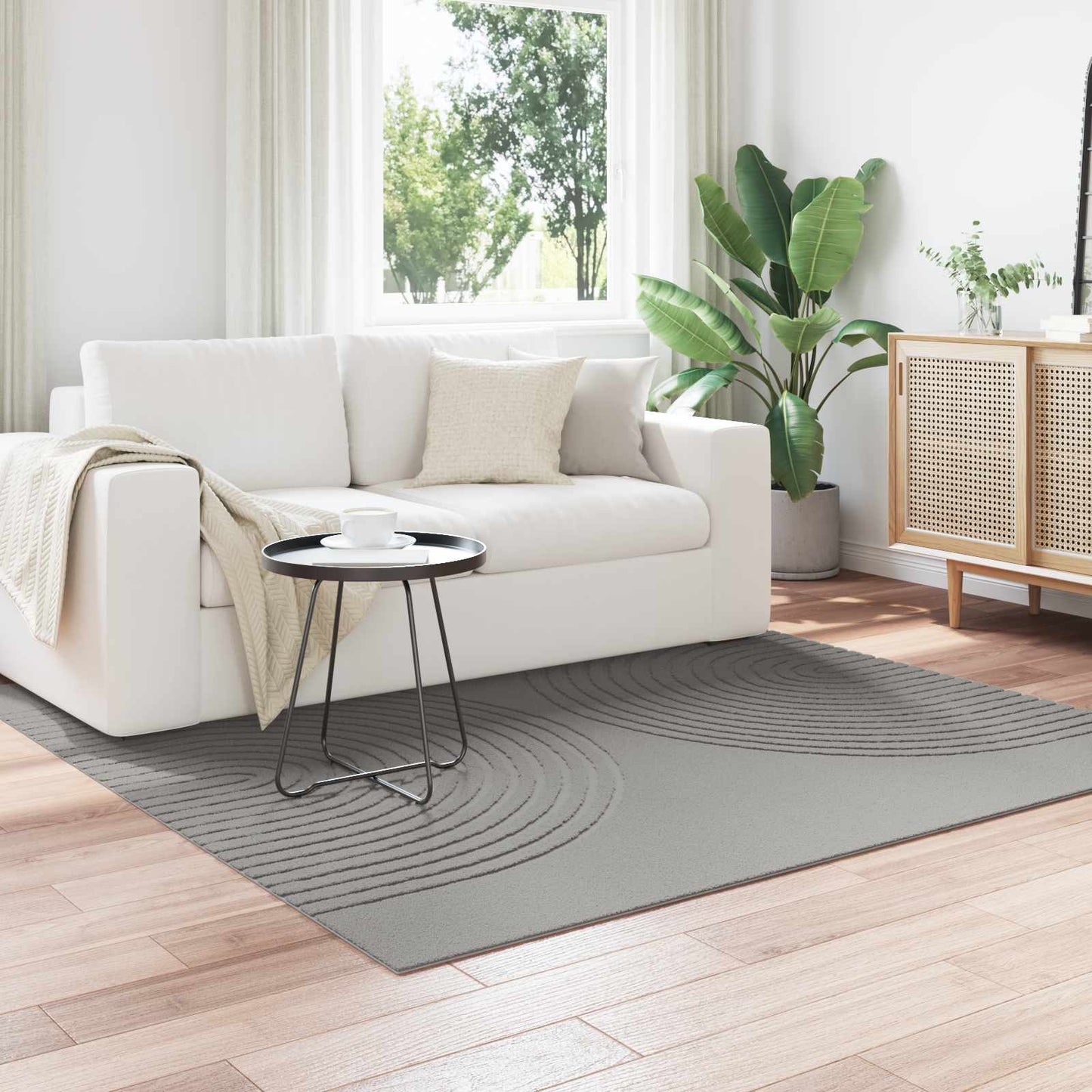 Områdetæpper Firkantet GALATI Grå 120 x 120 cm Polyester