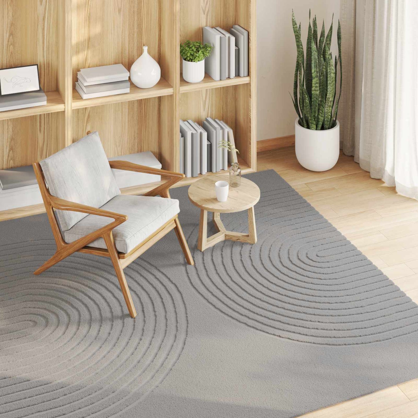 Områdetæpper Firkantet GALATI Grå 120 x 120 cm Polyester
