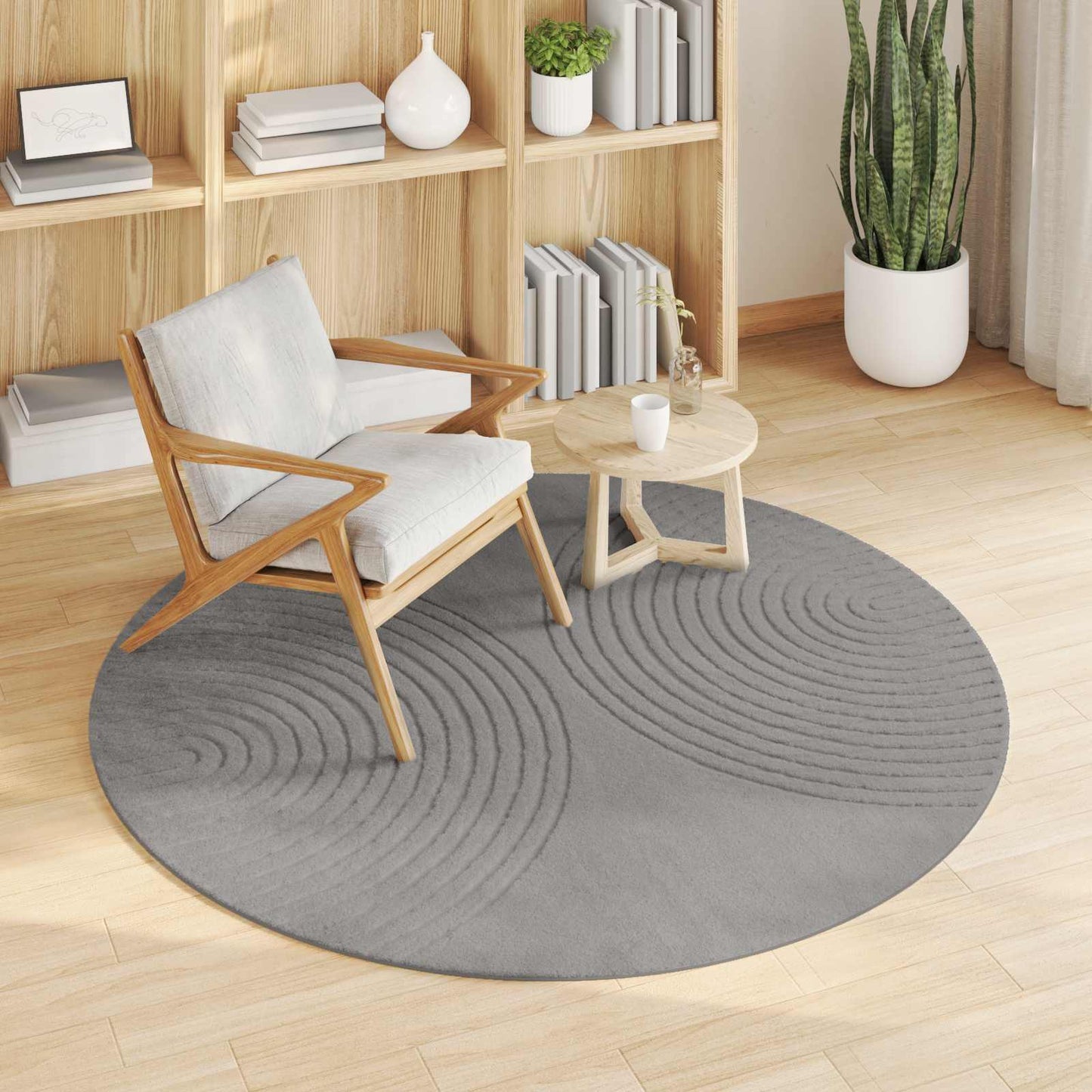 Områdetæpper Rund GALATI Grå Ø 160 CM Polyester