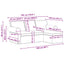 Sofa Sort 195 x 138 x 80 cm Stof