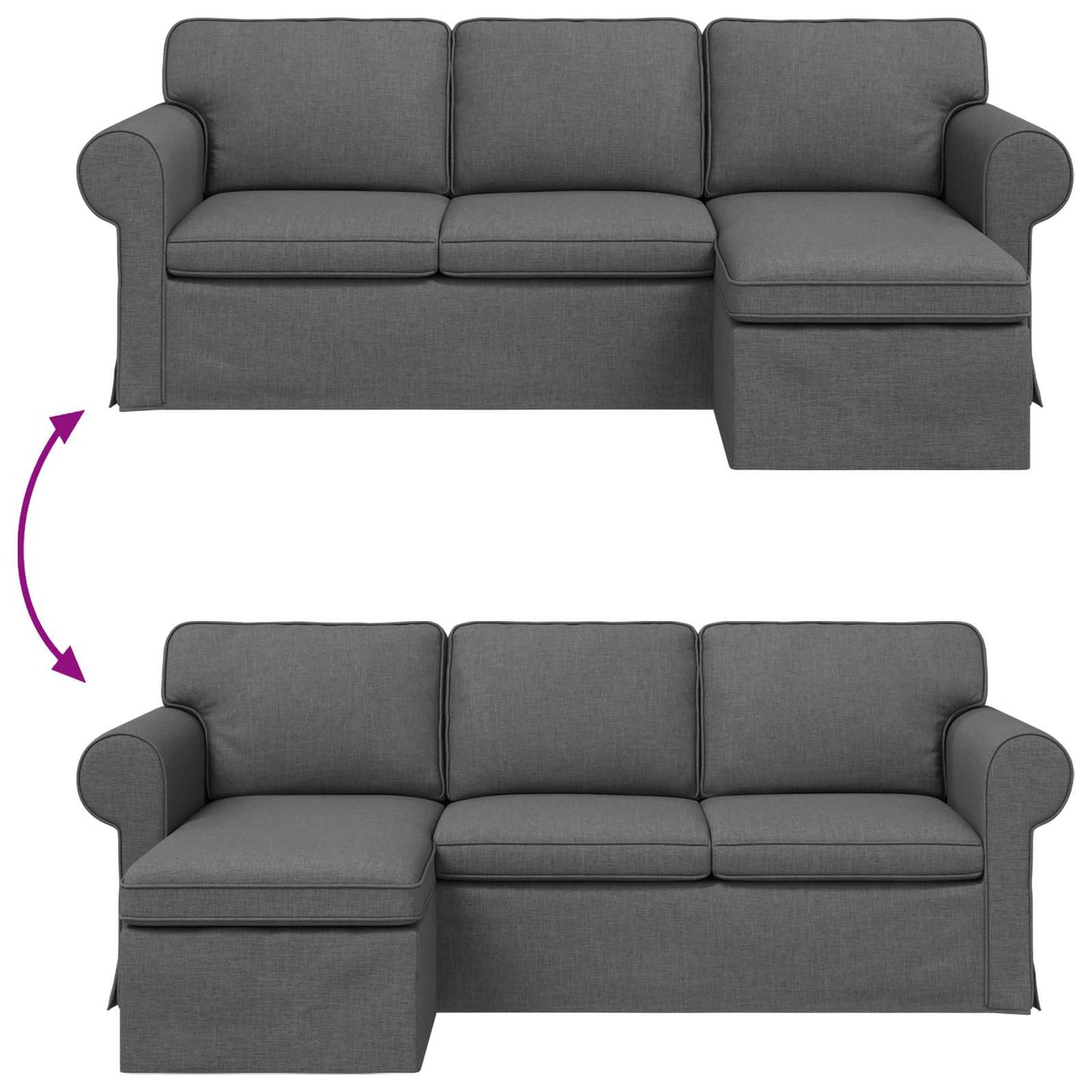 Sofa Mørkegrå 215 x 138 x 80 cm Stof