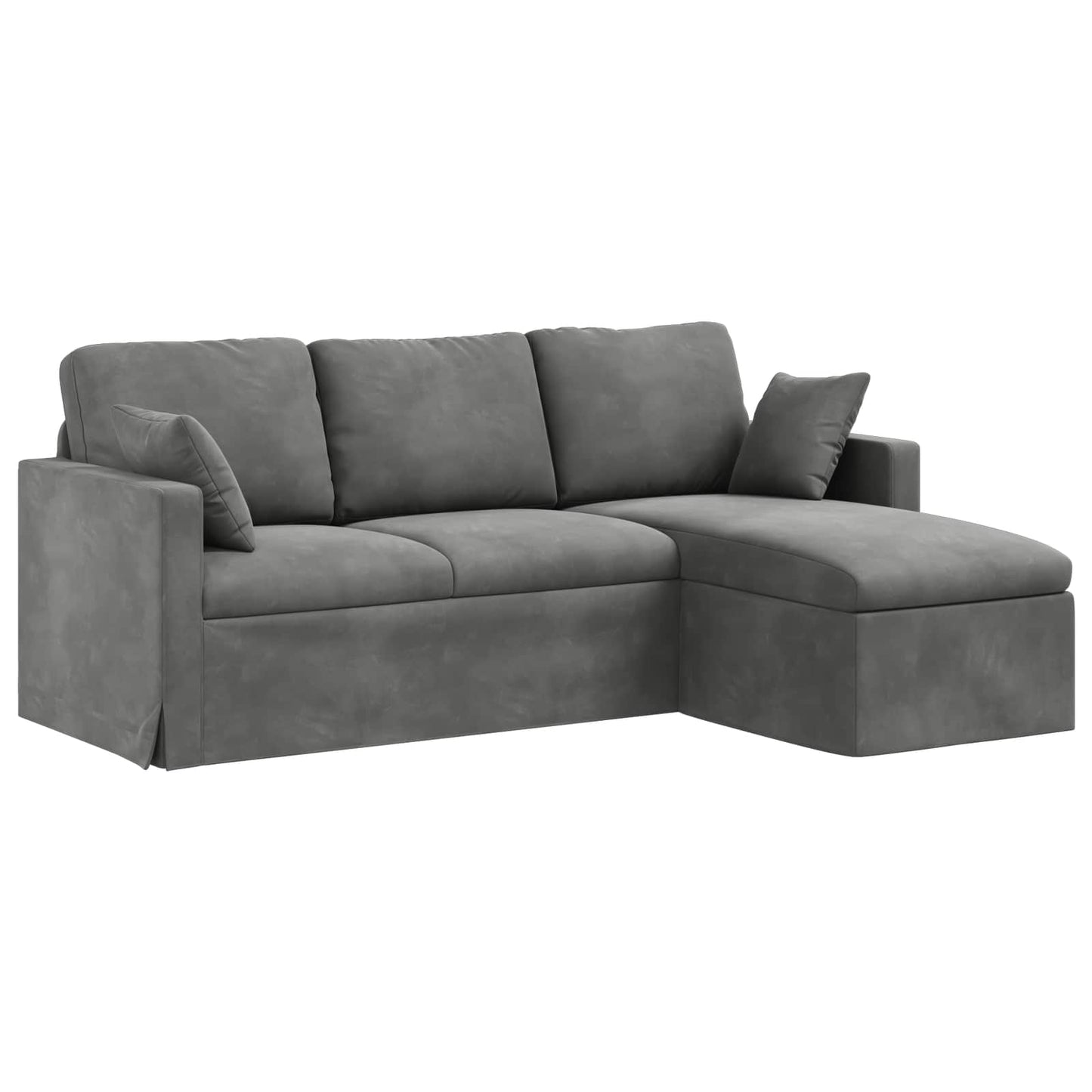 Sofa Mørkegrå 198 x 134 x 80 cm Fløjl