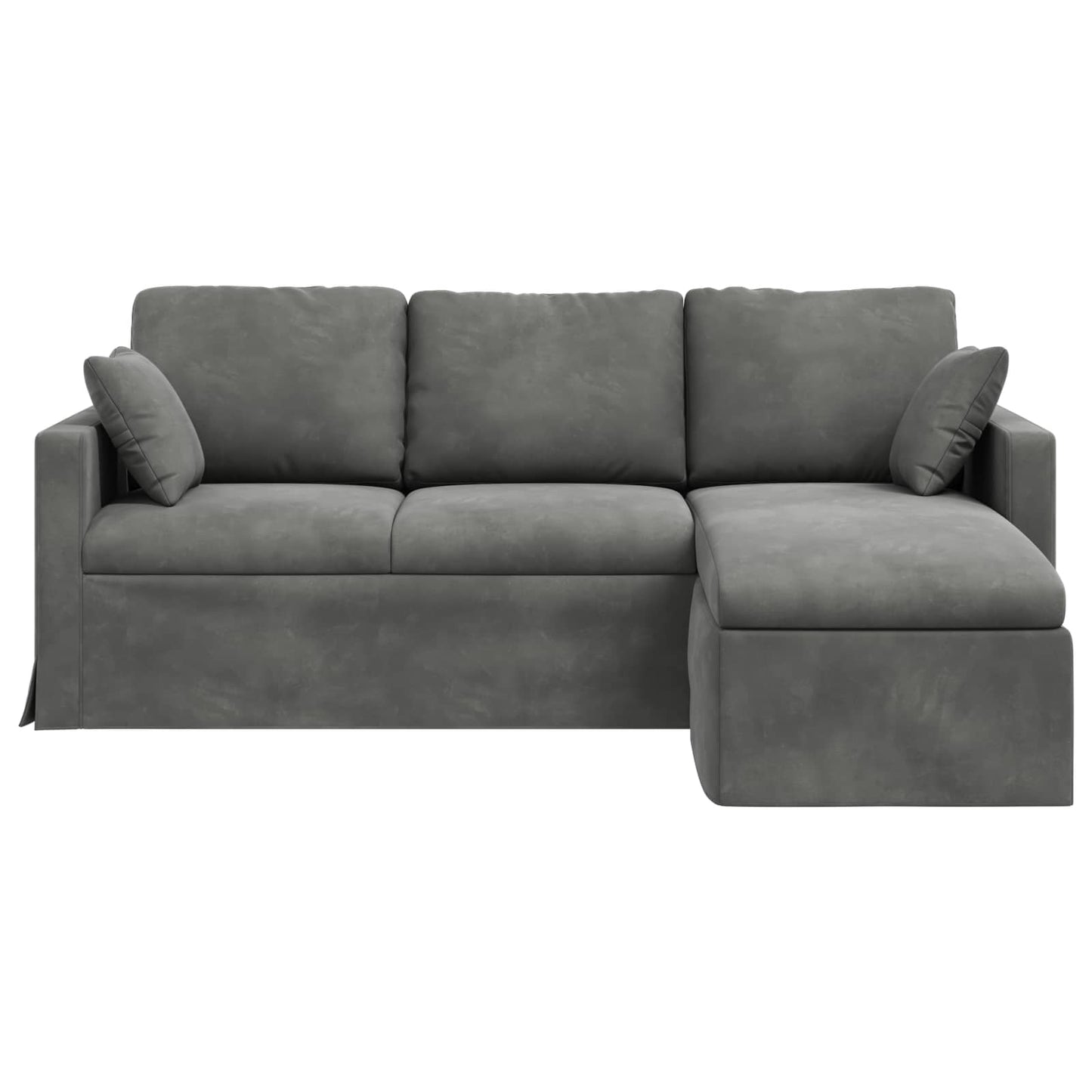 Sofa Mørkegrå 198 x 134 x 80 cm Fløjl