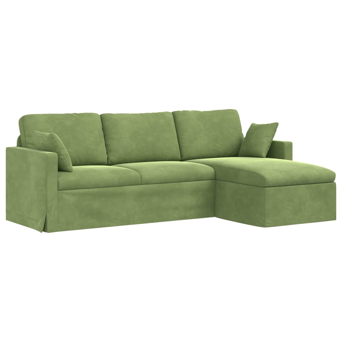 Sofa Lys grøn 228 x 134 x 80 cm Fløjl