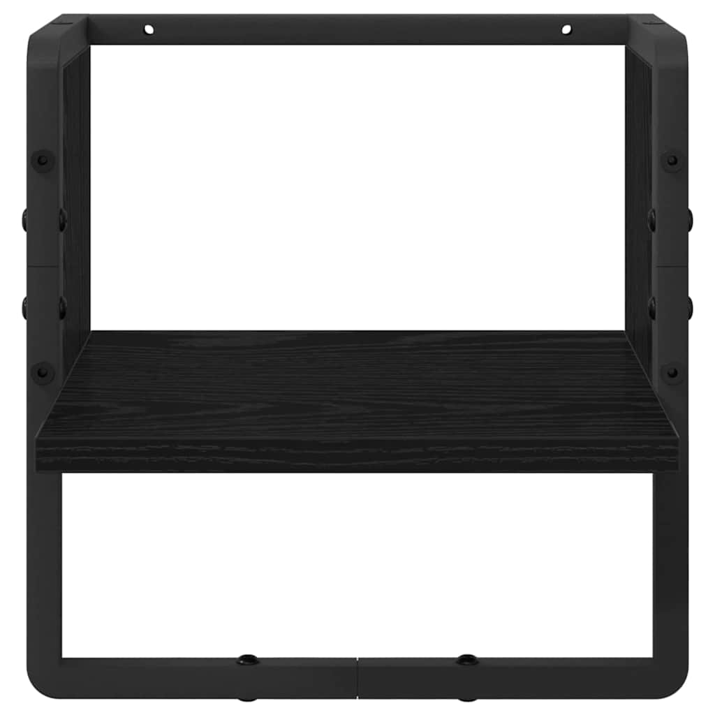 Væghylde Vægmonteret Sort eg 30 x 25 x 30 cm Konstrueret træ
