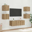 TV vægskab med LED Artisan eg 30,5 x 35 x 30 cm Konstrueret træ