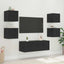 TV vægskab med LED Sort eg 30,5 x 35 x 30 cm Konstrueret træ