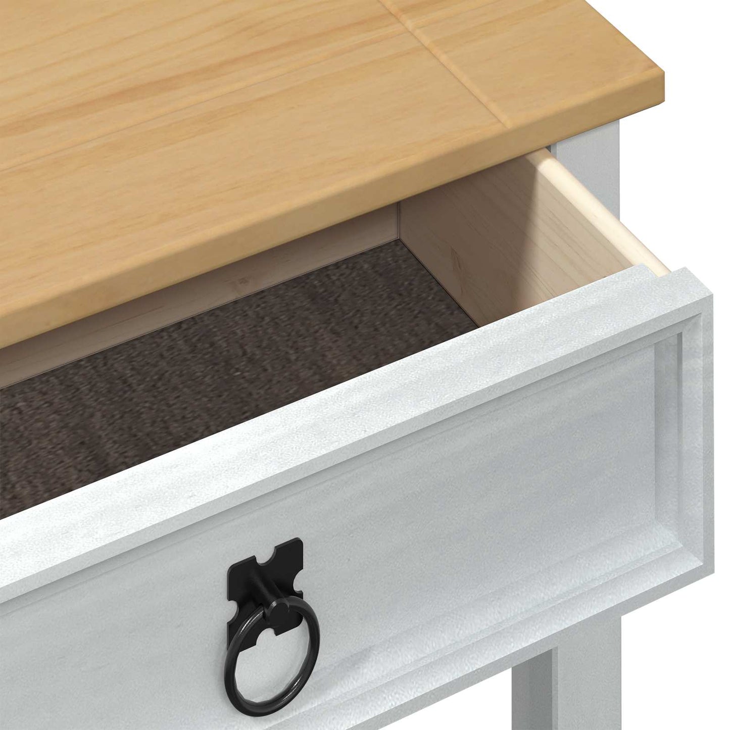 Konsolbord med skuffe Hvid 55 x 35 x 73 cm Massiv fyrretræ