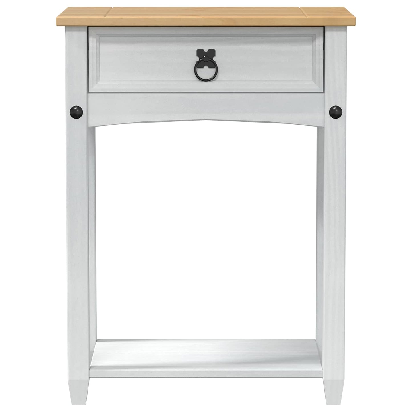 Konsolbord med skuffe Hvid 55 x 35 x 73 cm Massiv fyrretræ