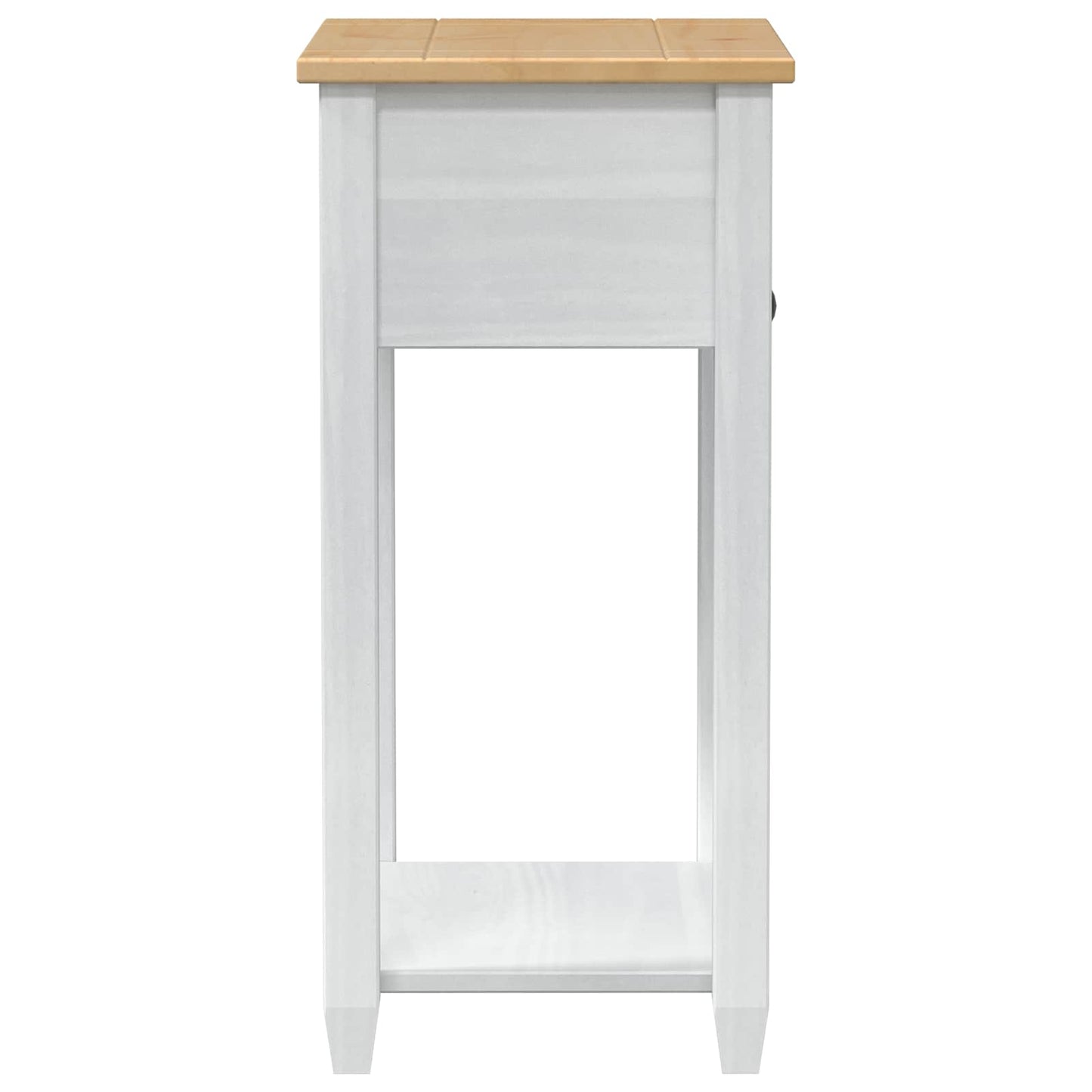Konsolbord med skuffe Hvid 55 x 35 x 73 cm Massiv fyrretræ