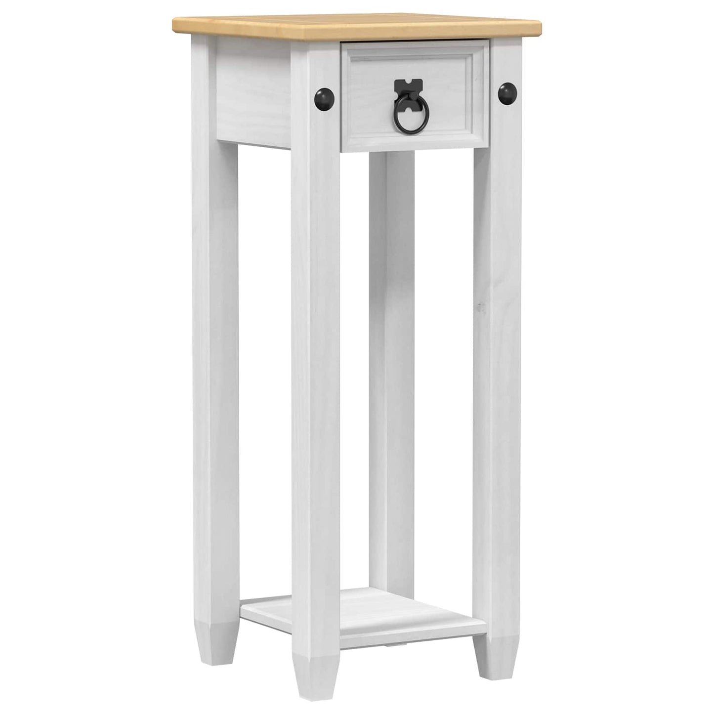 Planteholder Hvid 30 x 30 x 73 cm Massiv fyrretræ