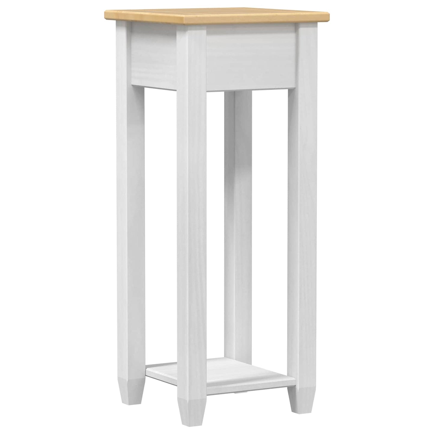 Planteholder Hvid 30 x 30 x 73 cm Massiv fyrretræ