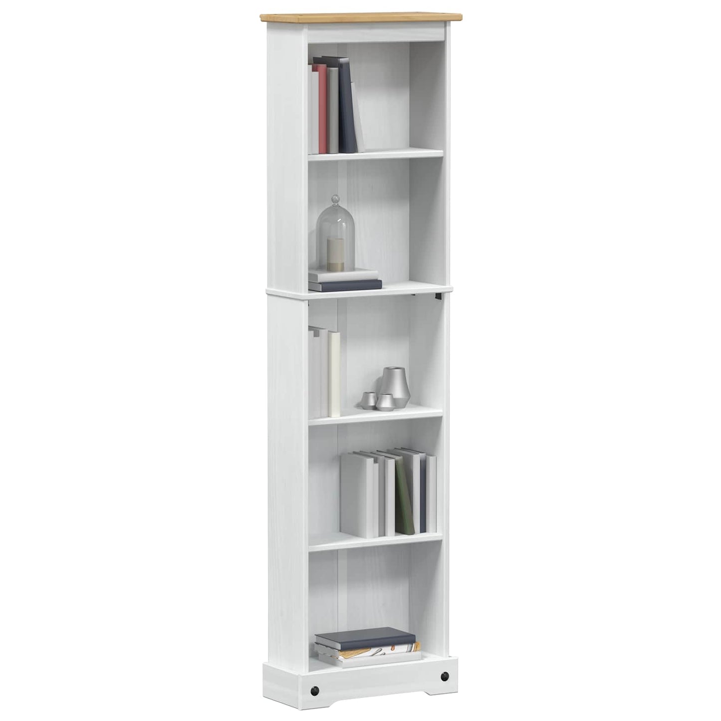 Bogreol Hvid 46 x 20 x 170 cm Massiv fyrretræ