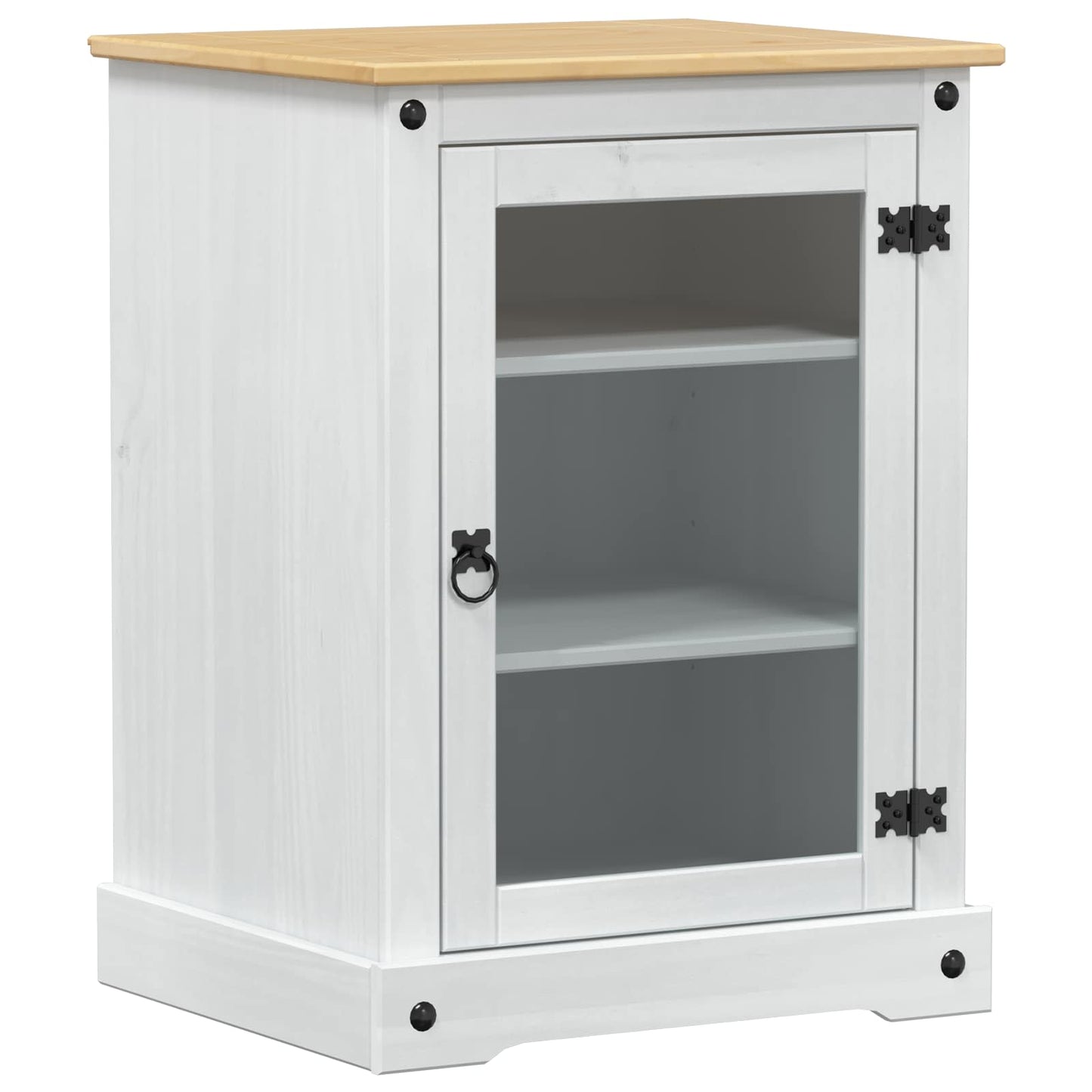 HiFi skab Hvid 60 x 50 x 82 cm Massiv fyrretræ