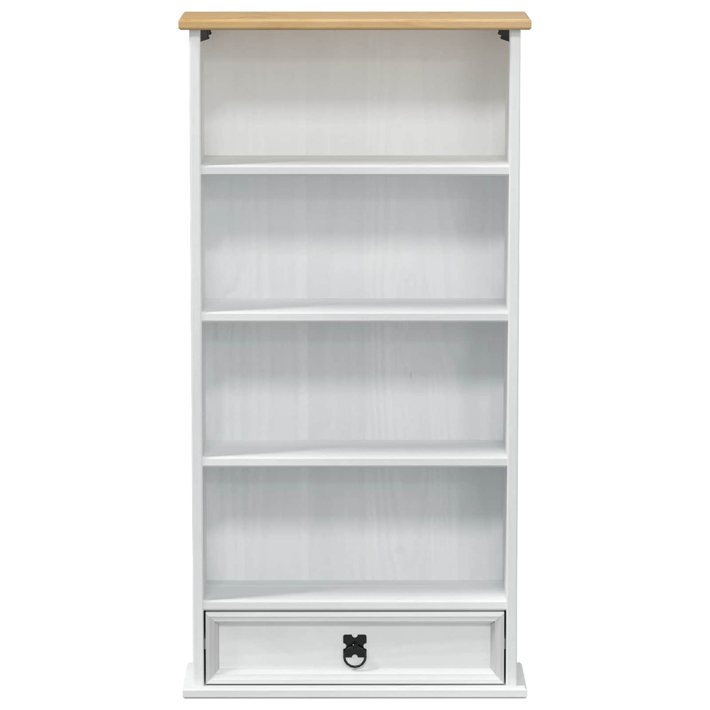 CD reol Hvid 52 x 17.5 x 103 cm Massiv fyrretræ