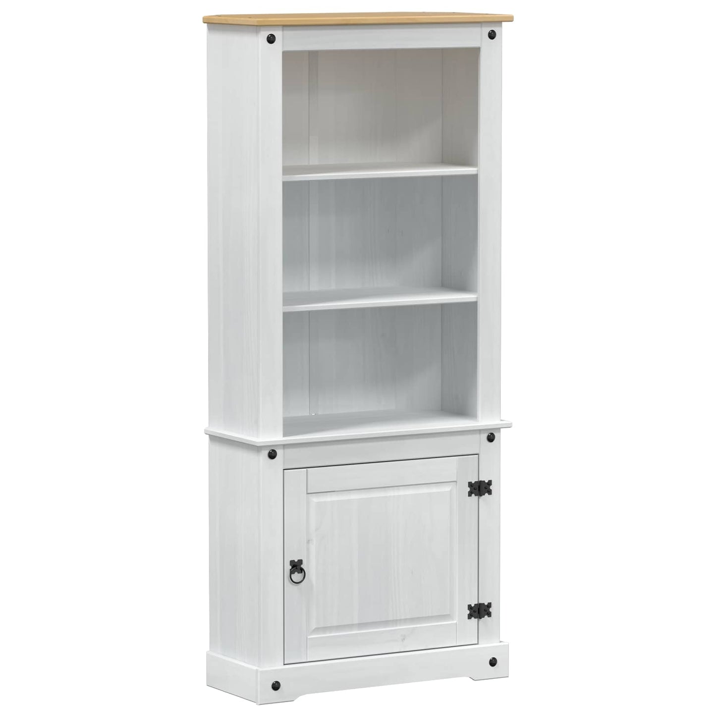 Highboard Hvid 74 x 38 x 170 cm Massiv fyrretræ