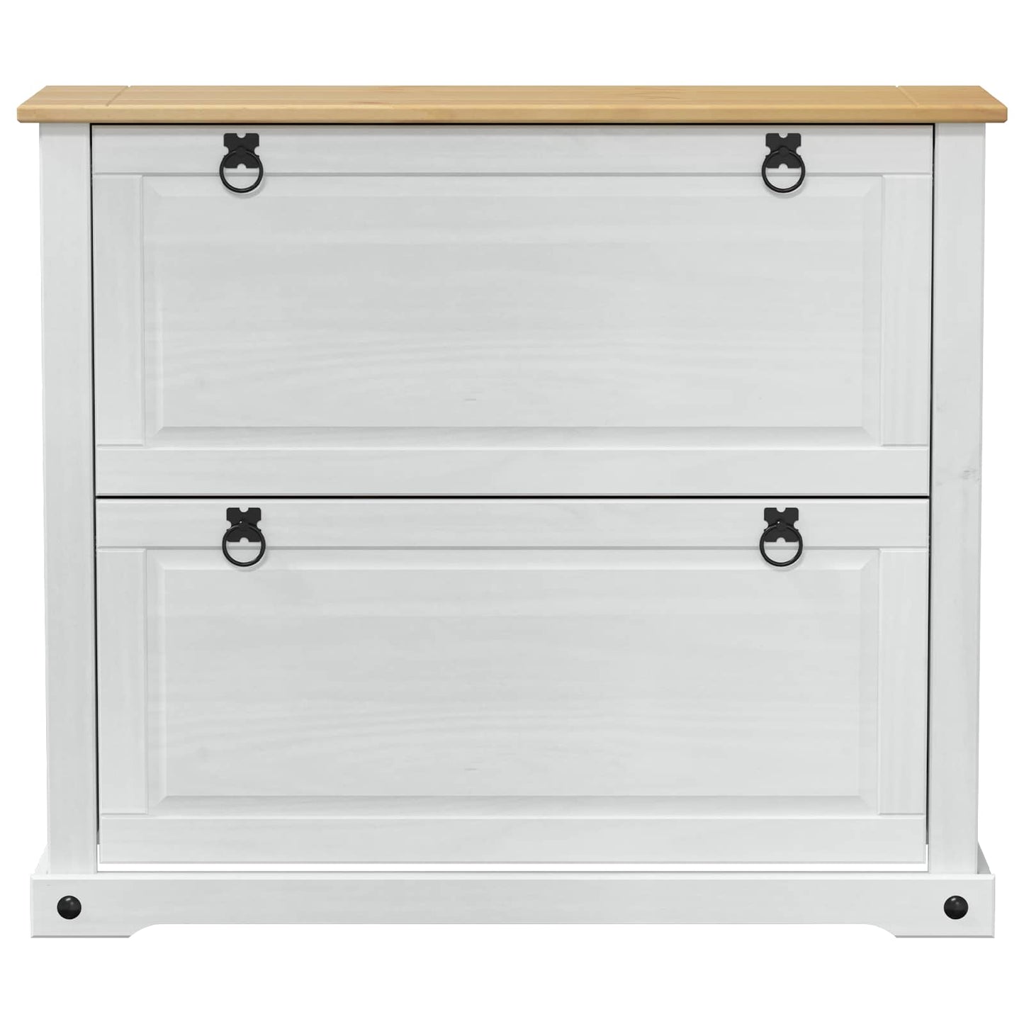 Sko skab med hylde Corona Hvid 99 x 32 x 85 cm Massiv fyrretræ