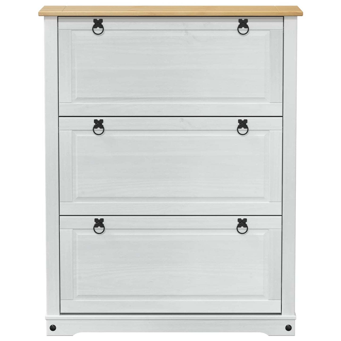 Sko skab med hylde Corona Hvid 99 x 32 x 122 cm Massiv fyrretræ