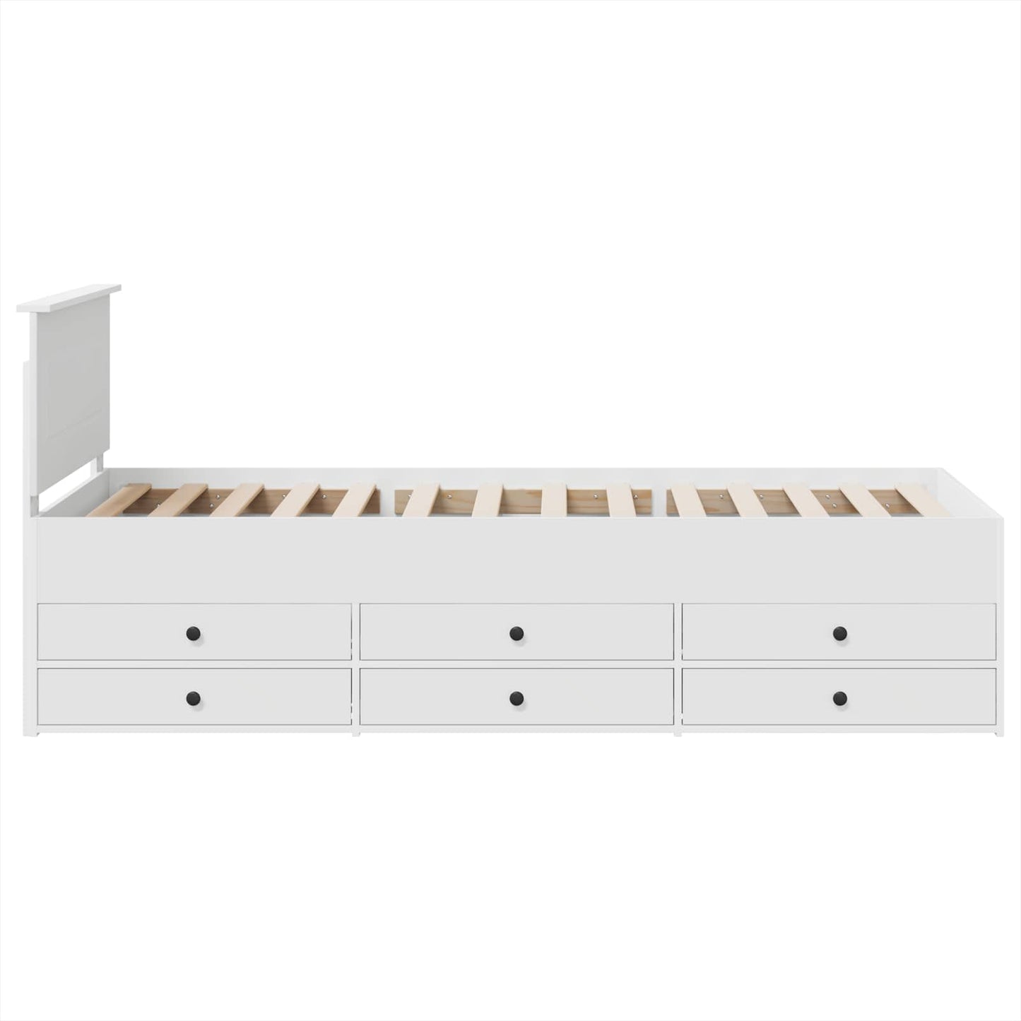 Daybed med skuffe Hvid og sort 75 x 190 cm Konstrueret træ