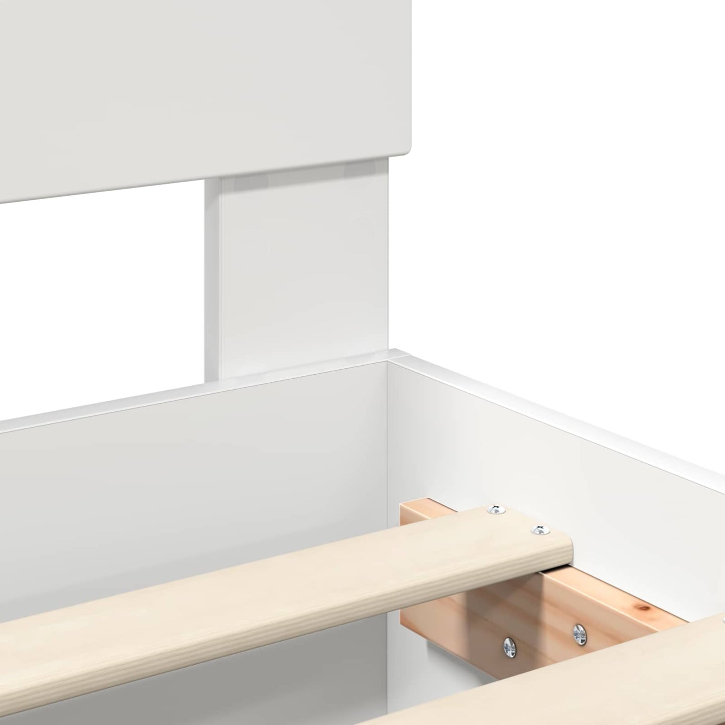 Sengestel med hovedgærde Hvid 90 x 190 cm Konstrueret træ