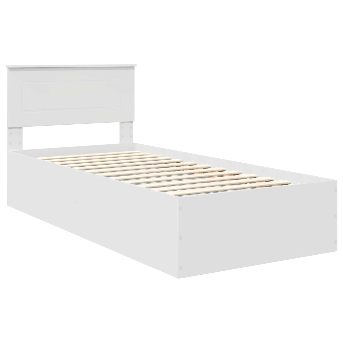 Sengestel med hovedgærde Hvid 90 x 190 cm Konstrueret træ