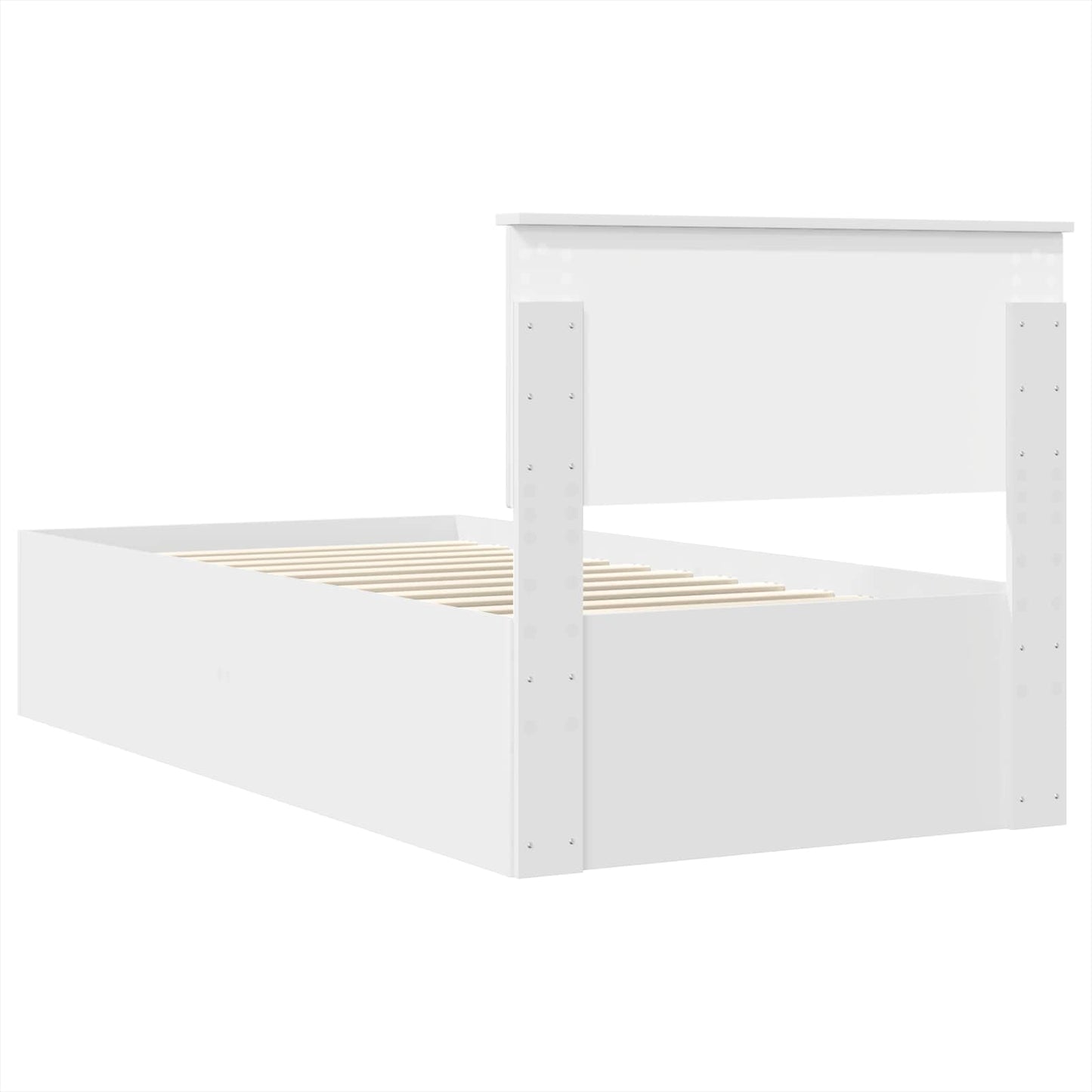 Sengestel med hovedgærde Hvid 90 x 190 cm Konstrueret træ