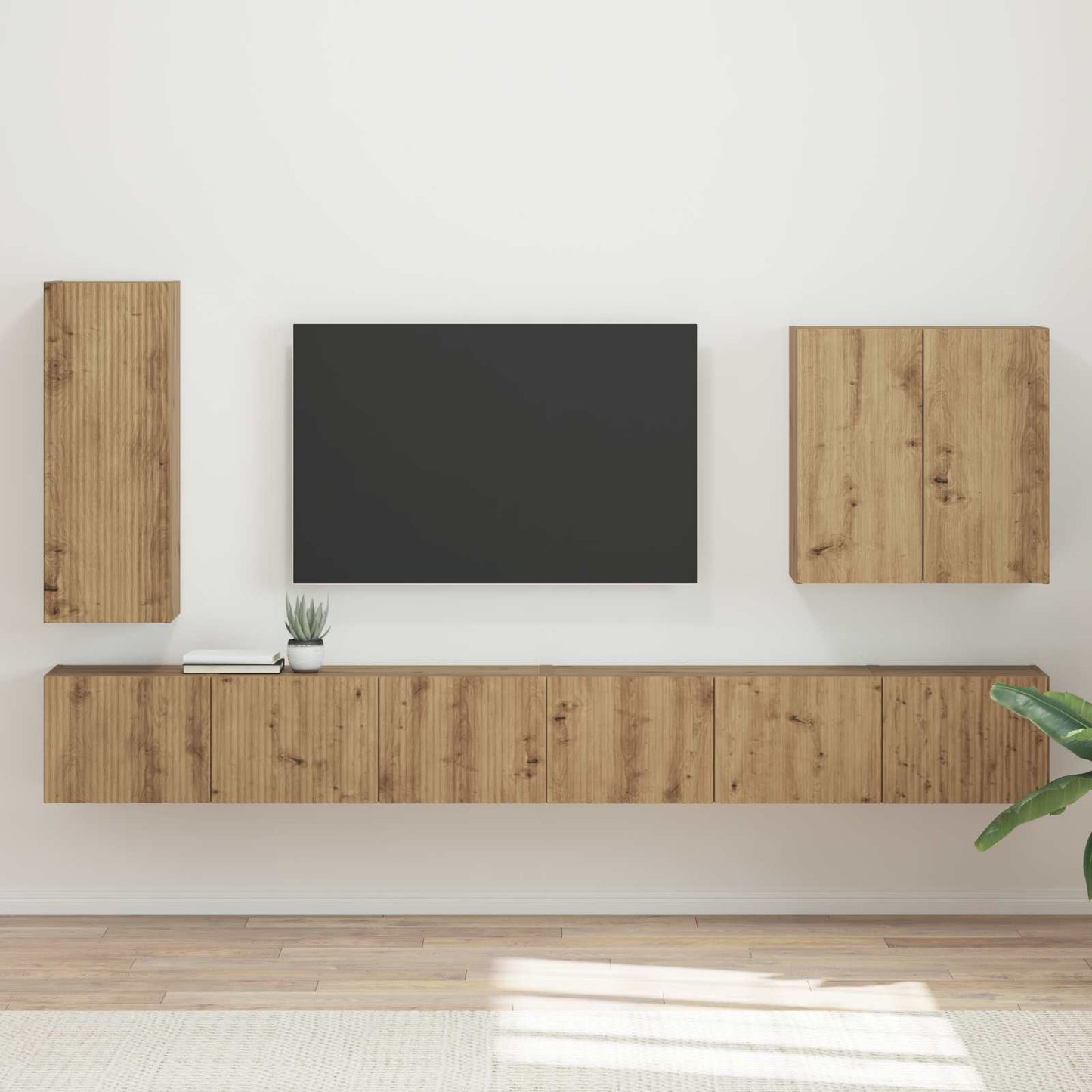 Tv vægskab sæt 6 pcs Artisan Egetræ