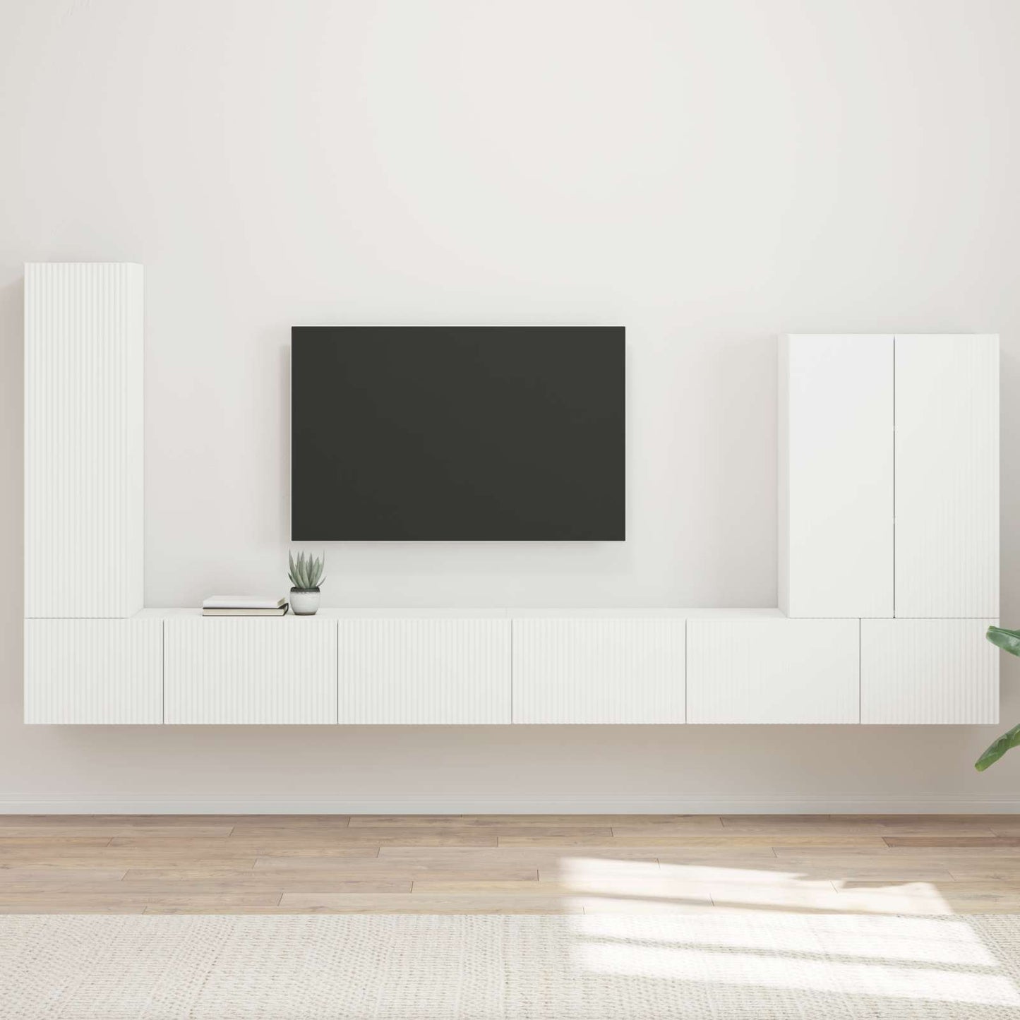 Tv vægskab sæt 6 stk. Hvid