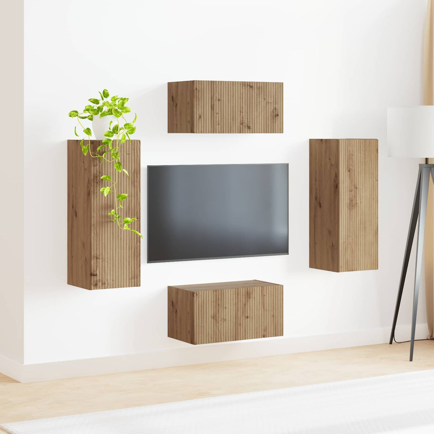 TV-møbelsæt 2 pcs Artisan Egetræ Konstrueret træ