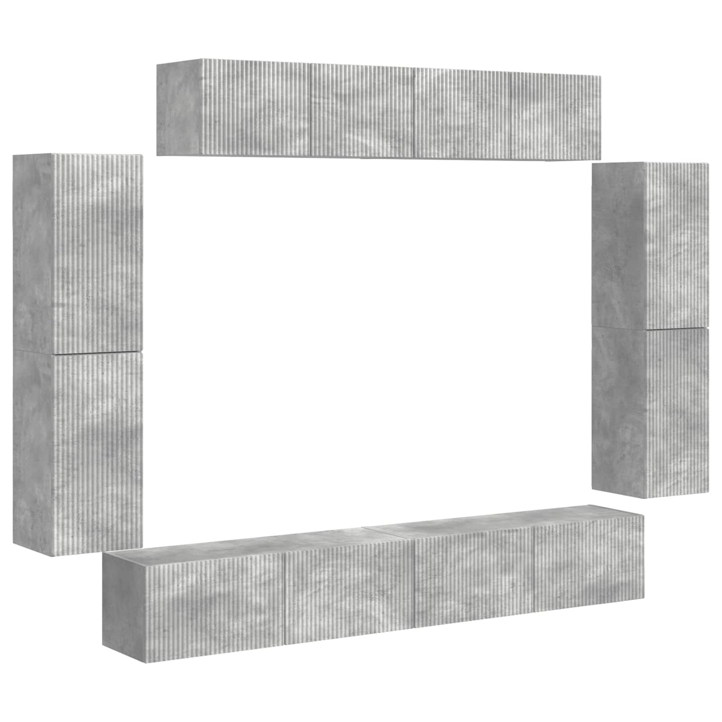 TV-skab 8 pcs Beton Grå