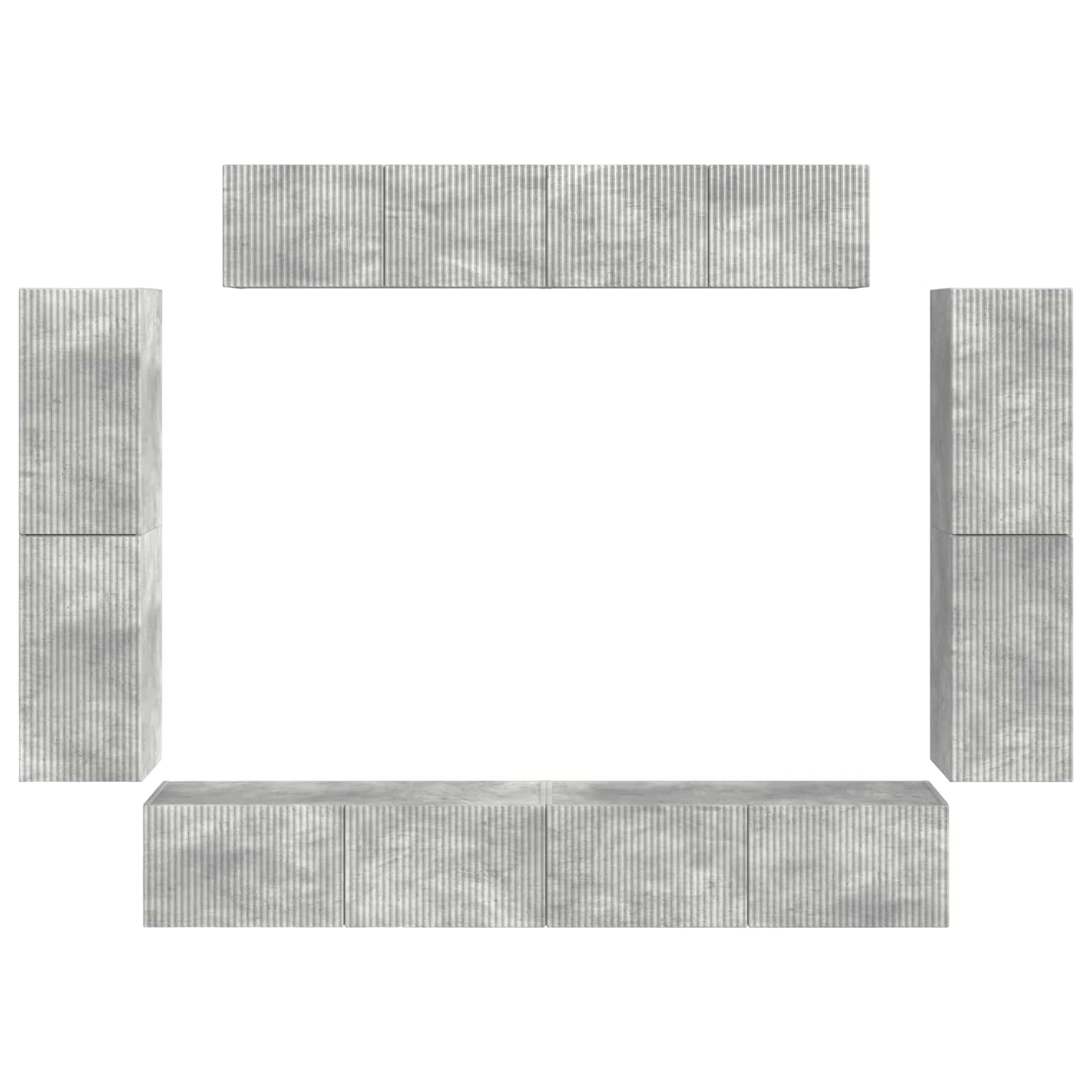 TV-skab 8 pcs Beton Grå