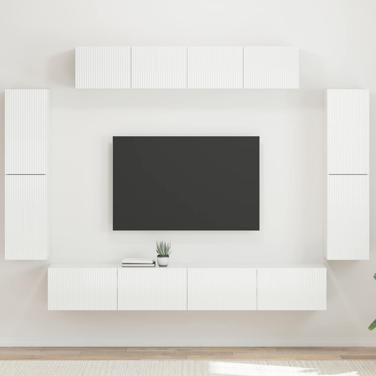 TV-skab 8 pcs Høj gloss hvid