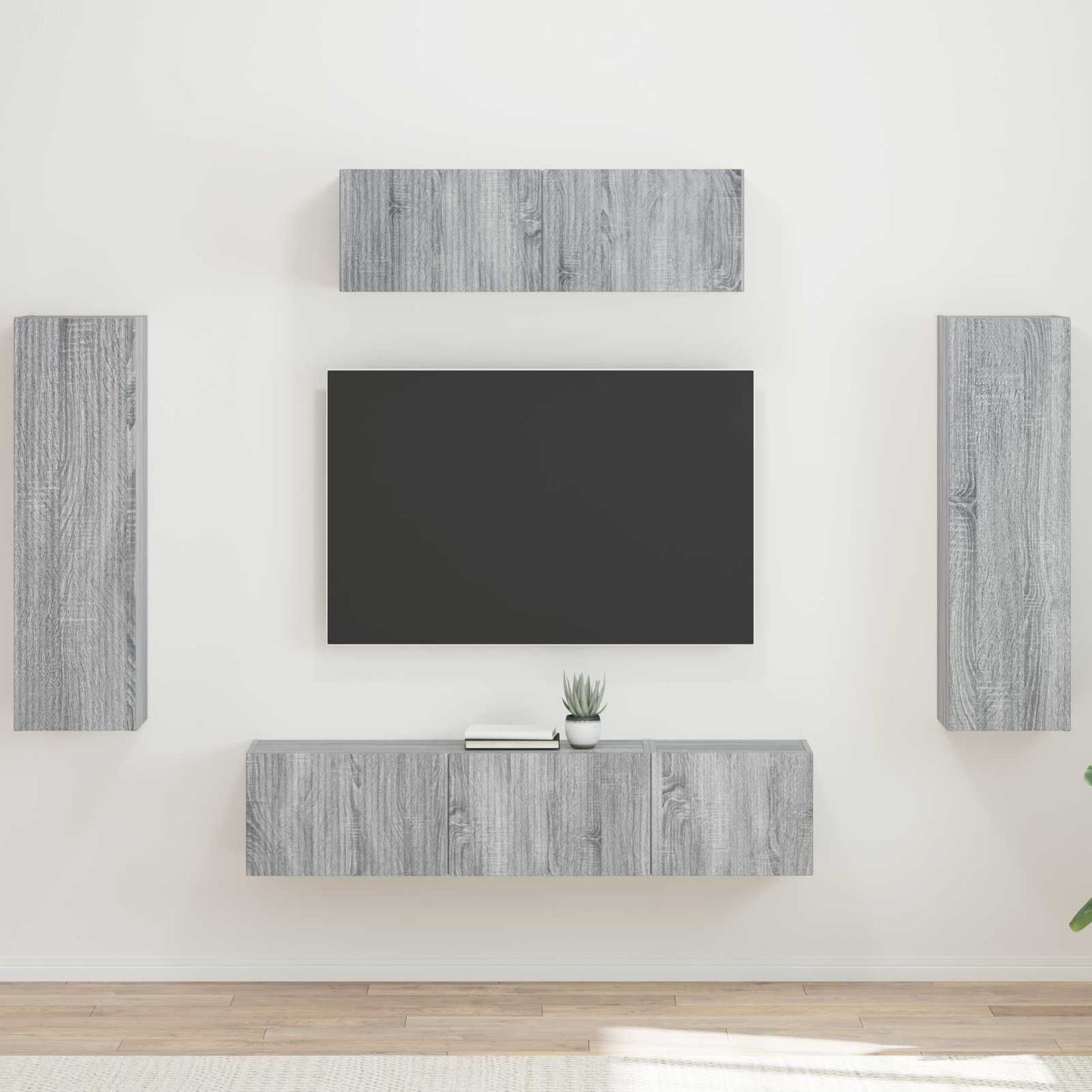 TV-skab 5 pcs Grå Sonoma