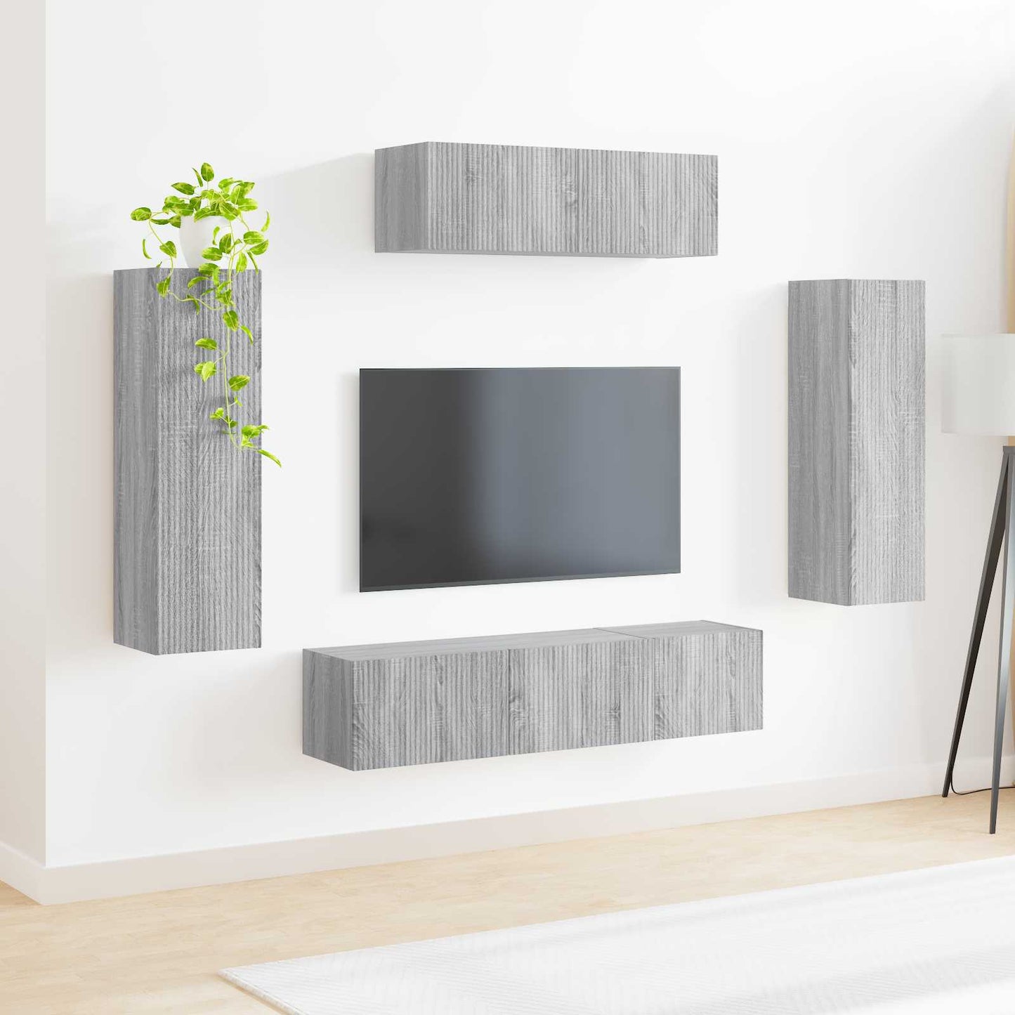 TV-skab 5 pcs Grå Sonoma