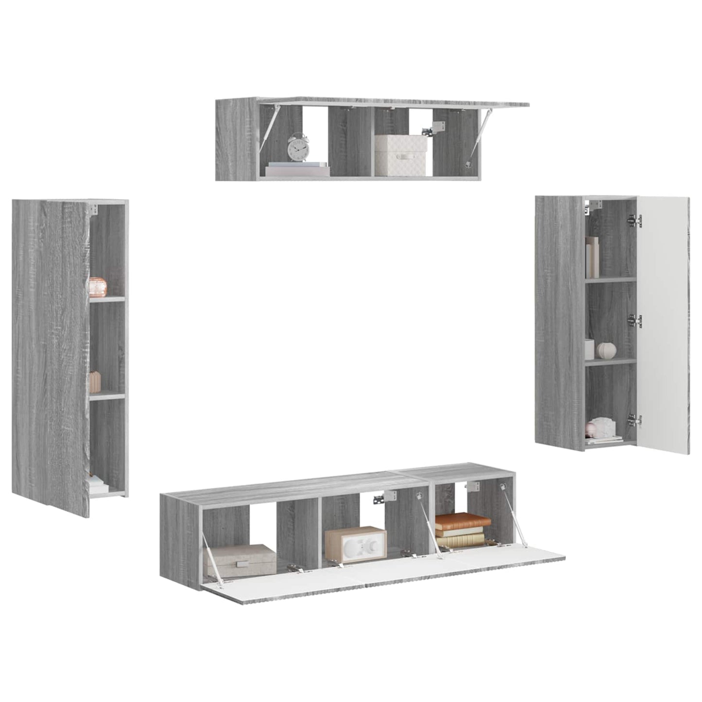 TV-skab 5 pcs Grå Sonoma