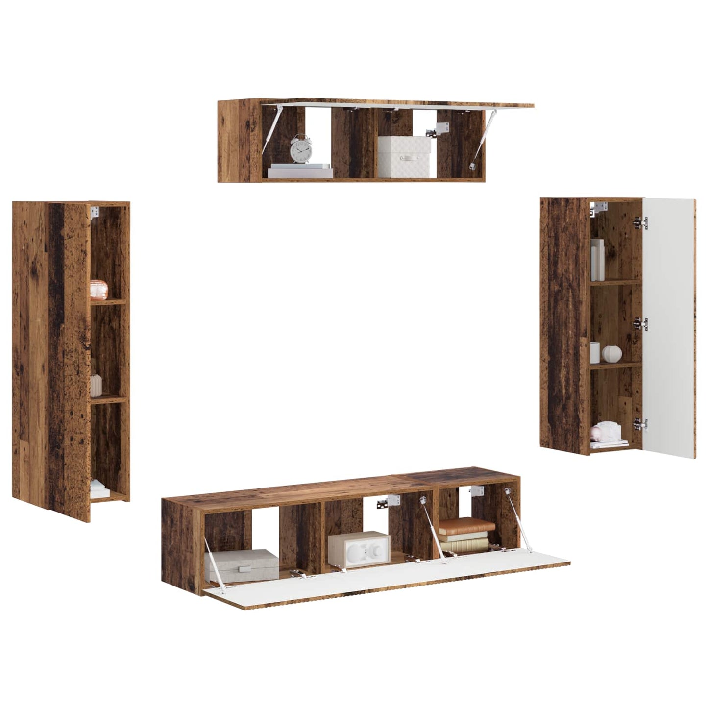 TV-skab 5 pcs Gammelt træ