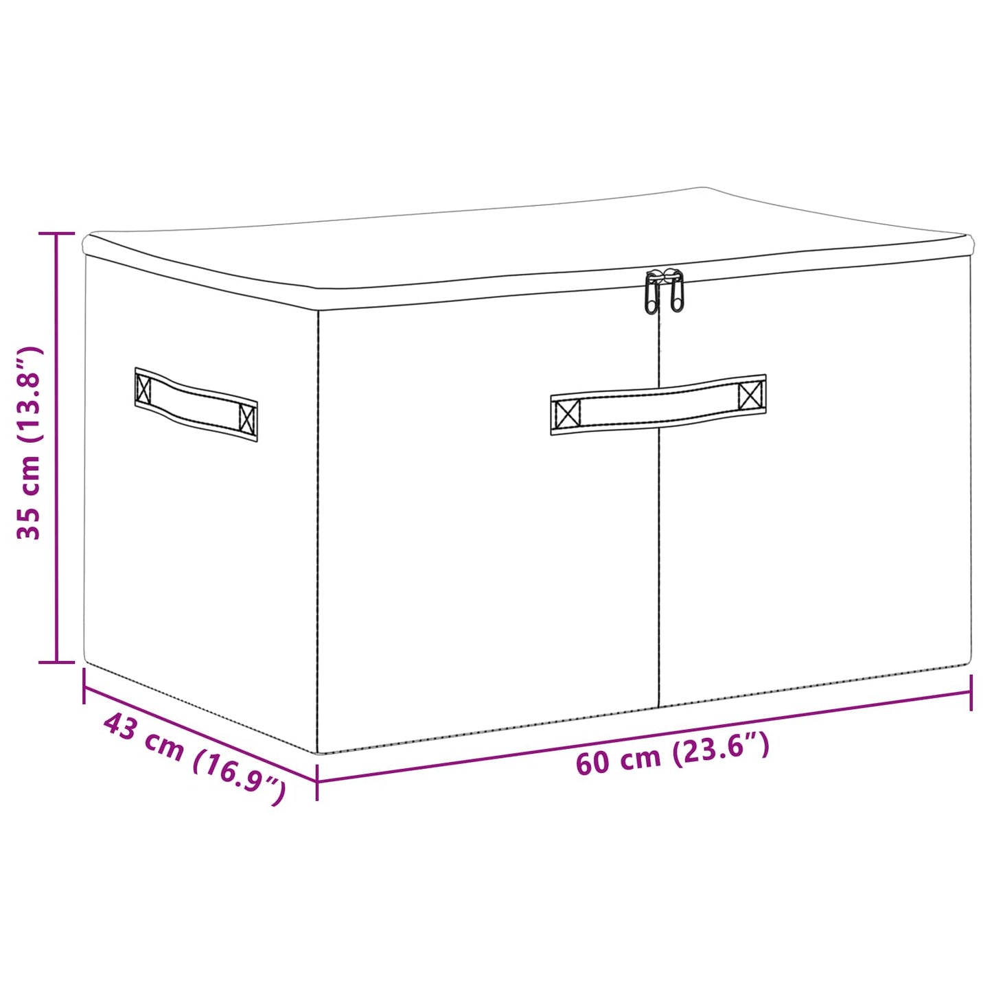 Opbevaringskasse 6 pcs Antracit 60 x 43 x 35 cm Ikke-vævet stof